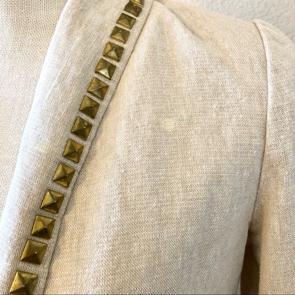 3/30 Forever21 ivory cropped blazer studs small - Picture 3 of 6